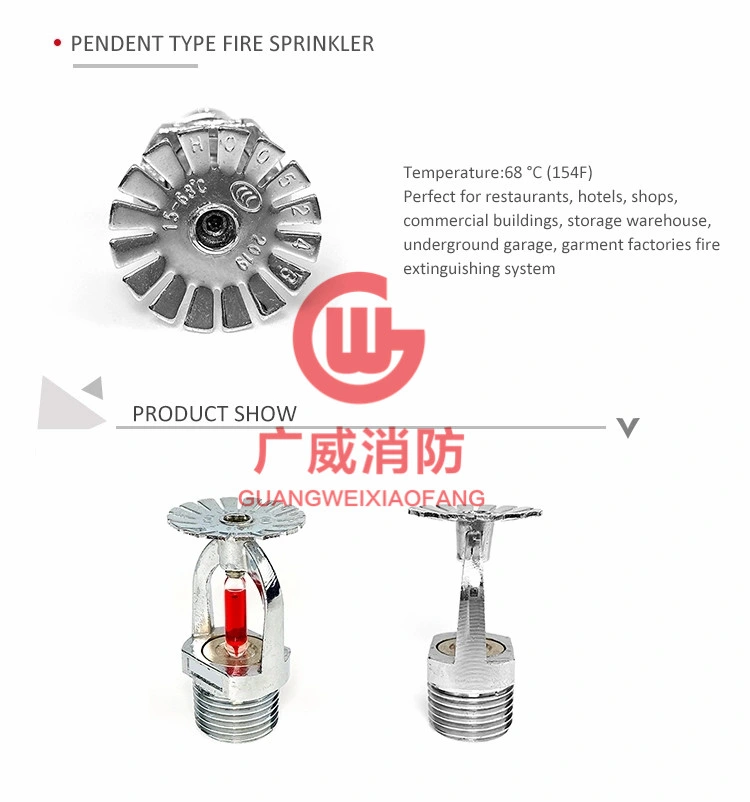 68 Degree K=11.2 Brass Fire Sprinkler Glass Bulb Type